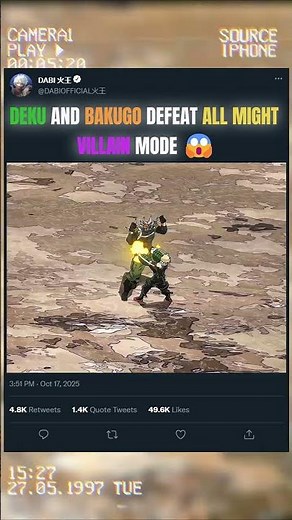 DEKU AND BAKUGO DEFEAT ALL MIGHT VILLAIN MODE 😱 | #animeedit #myheroacademia