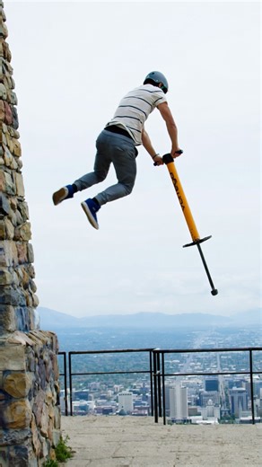 Watching a professional pogo stick run