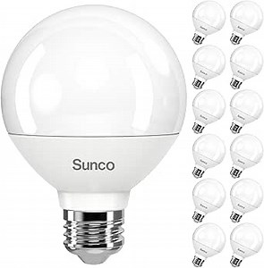 Sunco 12 Pack G25 LED Light Bulbs, Globe Vanity Lights for Bathroom High Output, 1000 LM, 11W (100W Equivalent), 4000K Cool White, Dimmable, E26 Base, Round Frosted Decorative Bulb UL