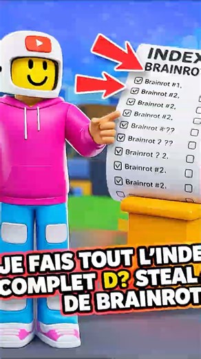 Mon index a besoin de vous dans steal a brainrot roblox ! #roblox
