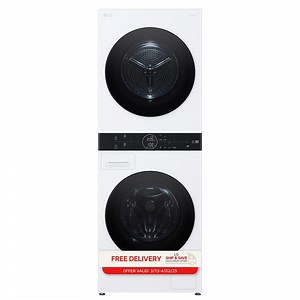 Reviews for LG 2.4 cu. ft. Washer, 4.2 cu. ft. Dual Inverter Heat Pump Ventless Electric Dryer, Washtower, Center Control AIDD in White | Pg 1 - The Home Depot