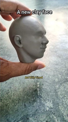 Human face portrait in clay/miniature clay art/head sculpture #clay #clayart #shorts