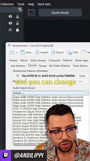 Streamer Bot Audio Output Tip