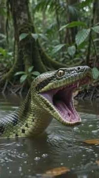 How the Green Anaconda Hunts Without Venom 🐍 #anaconda #wildlife #amazon