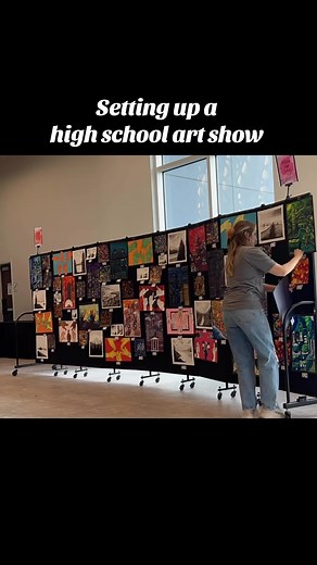 Setting up for an Art Show One of my favorite parts of my job is our yearly district art show. We get to showcase artwork from Pre-K all the way to AP high school art. It’s so much work setting it up, and this video captures a tiny second of it. From selecting pieces, making labels, matting and mounting artwork, and hanging it all up, it’s always more work than I remember each year. There is nothing more rewarding than a visual of all the hard work and dedication students put into their artwork