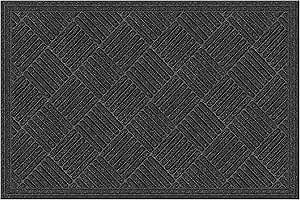 Apache Mills Textures Crosshatch Entrance Mat 2' x 3' Onyx, Synthetic