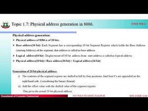 1 7 Physical Address Generation in 8086