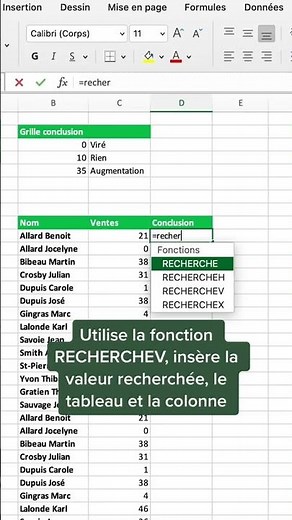 La fonction RECHERCHEV sur Excel