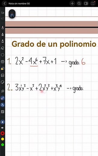 TE SENÑO CÓMO CALCULAR EL GRADO DE UN POLINOMIO!!!