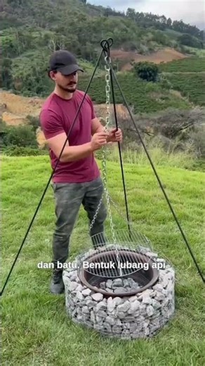 DIY Fire Pit Grill! Outdoor BBQ Hack 🔥