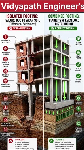 Foundation Failure vs Safe Foundation #vidyapathengineers
