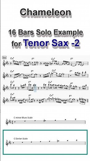 Chameleon - 16 Bars Solo Example for Tenor Sax - No.2 #shorts #saxophone #jazz
