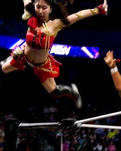 Riho takes to the air! ✈️ #AEWDynamite is LIVE NOW on TBS & streaming on HBO MAX! | All Elite Wrestling