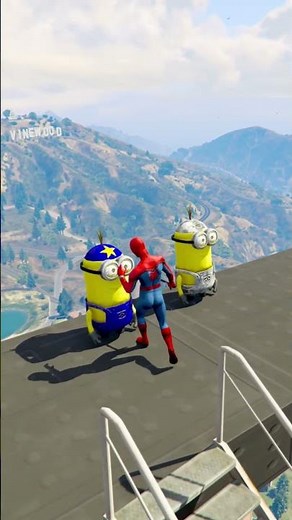 GTA 5 EPIC SPIDER-MAN RAGDOLL JUMPS #shorts #spiderman #gta5