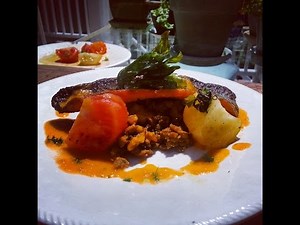 Brook trout recipe/ smoked tomato& olive oil/ curried lentils