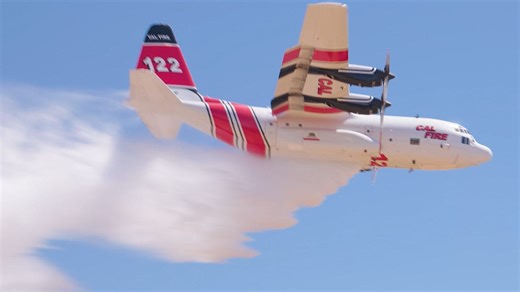 California's new C-130 firefighting aircraft flies first mission in Riverside County