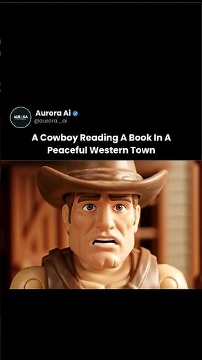 AI Animation: Cowboy Relaxing with a Book in the Wild West 🌵✨