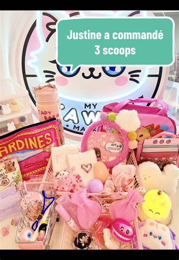 L’adorable tirage de Justine 🎀✨🌷 J’adore qu’on me laisse choisir les couleurs ! 🩷🤍💜 Commandez votre tirage sur mykawaiimarket.com #mysteryscoop #kawaii #girly