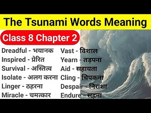 The Tsunami Class 8 word meaning | Class 8 english chapter 2 word meaning | Class 8 english