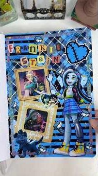 ASMR Frankie Stein Art Journal Spread ⚡ | Monster High Aesthetic Sticker Collage #Shorts