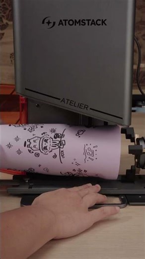 We put Labubu straight on an Owala with a laser. Would you try this 👀 #AtomStack #AtomStackAtelier