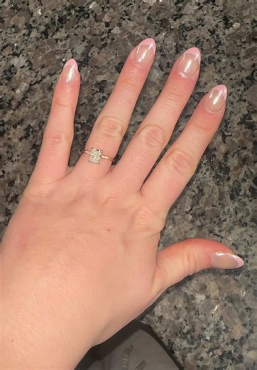 Pink French Tips with Chrome Finish for Chic Nails