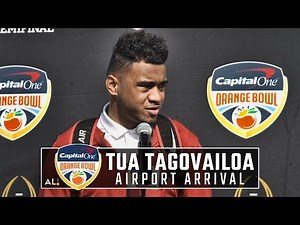 Hear what Tua Tagovailoa had to say as Alabama landed in Miami for the Orange Bowl