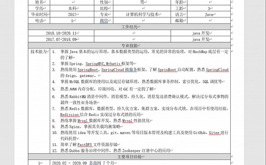 手把手教你写简历，教你面试_java