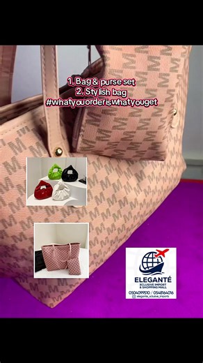 What we got for our clients🎀(Elegant bag&purse set) 📦How to shop with us in a few convenient steps 📦 ✨Send us pictures of items you want whether for business or personal use OR DM or Text us on WhatsApp(0504099510/ 0548164016)to get access to the items we are importing OR ⁠✨Check our Instagram for products we’ve imported and let us know if you would like something similar OR ✨We can suggest items from our trusted suppliers To get started, DM us or WhatsApp us on 0504099510 / 0548164016 #elega