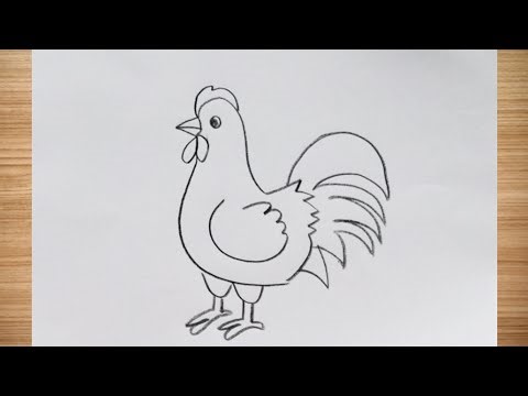 How to draw rooster drawing easy step by step || drawing‪@DrawingTalent‬
