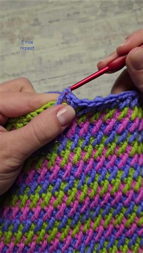 2 Row Repeat FPDC Stitch Crochet Pattern | Crochet Blanket #crochettutorial #easycrochet #knitting