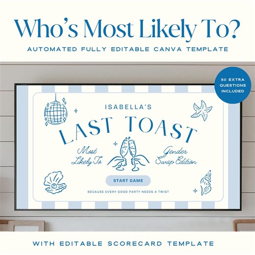 Gender Swap Hilarious Bachelorette Game, Bridal Party Girls Night Game, Editable Canva Who's Most Likely to Unique Bach Game Template DIY - Etsy