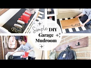 DIY GARAGE MUDROOM MAKEOVER // Super Simple DIY Mudroom in our Garage // DIY Shoe Rack
