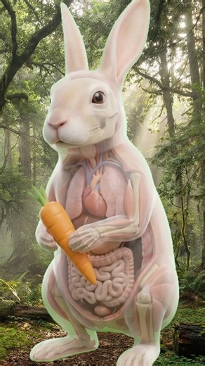 What Happens Inside a Rabbit's Stomach When It Eats a Carrot #anatomy #education