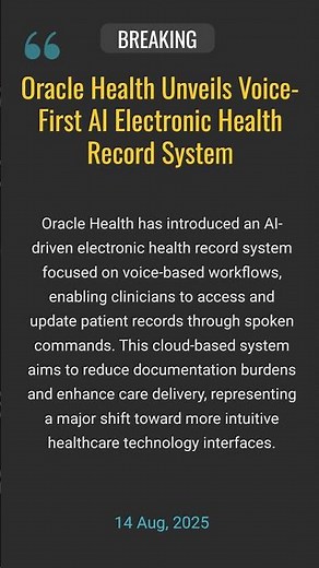 Oracle Health Unveils Voice-First AI Electronic Health Record System