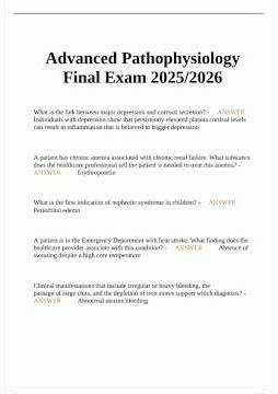Advanced Pathophysiology Final Exam 2025/2026