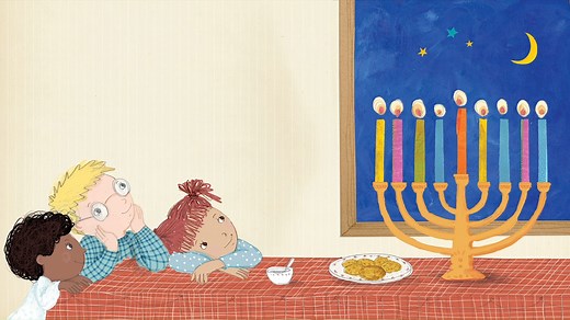 On Hanukkah, everything moves in its own way, from the flip, flip, flop of the latkes to the drip, drip, drop of the candles. As you enjoy this animated read-aloud of Flip Flop Hanukkah, ask your kids if they can act like the book suggests. What would you look like if you were a latke or a candle or a dreidel? Flip Flop Hanukkah was written by Danny Paller, illustrated by Aya Gordon-Noy, animated by Mallika Sundaramurthy, and narrated by Alli Thresher. | PJ Library