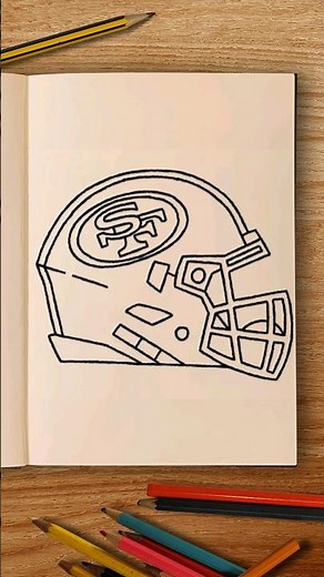 How to draw SAN FRANCISCO 49ers HELMET 🏈 in 1 minute! #drawing #howtodraw #49ers #nfl #art #tutorial