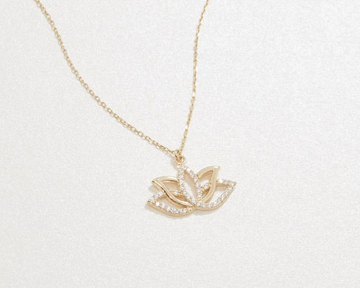 Lotus Flower Necklace, 14K GOLD Lotus Pendant Necklace, Gift for Her, Jewelry for Women, Minimalist, Handmade Jewelry, Lotus Charm Necklace - Etsy