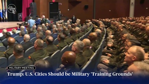 209K views · 4.3K reactions | Hundreds of generals and admirals were summoned from around the world last week for Tuesday’s unusual meeting with Defense Secretary Pete Hegseth at the Marine Corps Museum in Quantico, Virginia. CBS News' Charlie D'Agata reports on what was said. https://cbsn.ws/4mH6wcc | CBS Evening News | Facebook