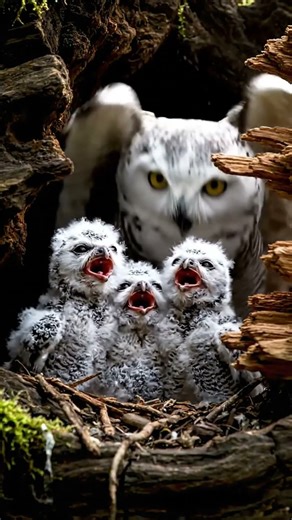 Can the mother snowy owl save her baby snowy owls from the poisonous green pit viper? #animalrescue