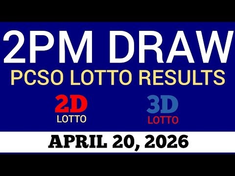 Lotto Result Today 2pm Draw April 20, 2026 Swertres Ez2 PCSO Live Result