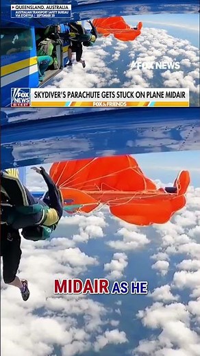 WATCH: Skydiver's parachute gets CAUGHT on plane #foxnews #news #us #fox