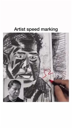 This clip comes from the 2025 China Portrait Painting Competition, where artists race against the clock to sketch live charcoal portraits in front of a crowd. Once time’s up, a judge scores each piece on the spot, writing the mark directly on the drawing in red pen. Scores typically start around 50 for completion, with extra points for likeness, shading, and proportions. But things get interesting when more experimental portraits, like one with a demon face, start raising questions. What would y