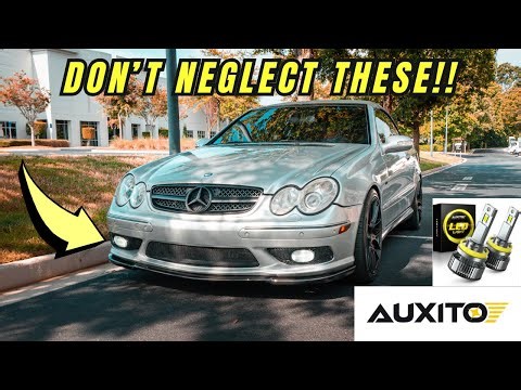New AUXITO LED FOG Lights Install On The CLK500 Mercedes W209!!