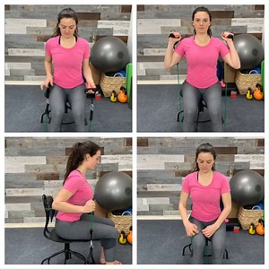 Seated core strength with resistance bands! https://goto.exercisesforinjuries.com/10gcypudsad_03_11_24 | Exercises For Injuries