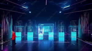 Experience a stunning showcase of digital architecture and interactive displays highlighting cutting-edge virtual reality at the technology expo