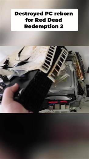 Destroyed Computer Reborn: From Trash to The video opens with scenes of a destroyed computer and its scattered parts, some submerged in water, establishing a theme of deconstruction. #homemade #fyp