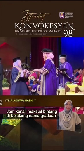 Maksud Bintang di Nama Graduan Uitm