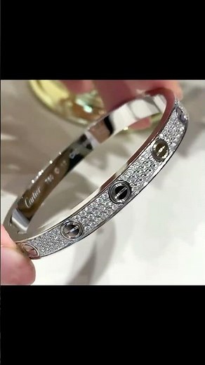 18k White Gold Cartier Love Bracelet Paved.